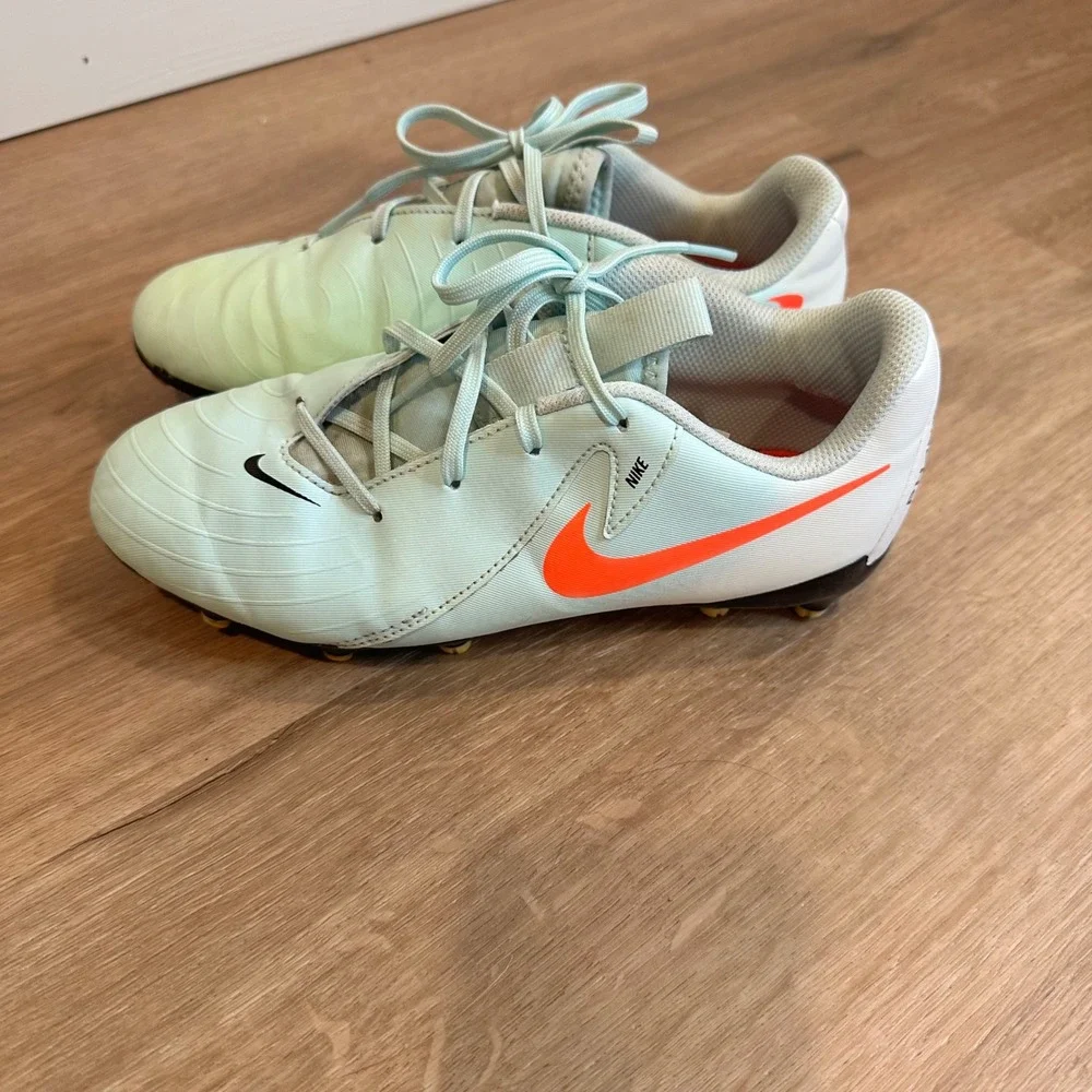 Nike Phantom GX Soccer Cleats Kids 3.5Y Blue Orange Athletic‎ Shoes Youth Sports